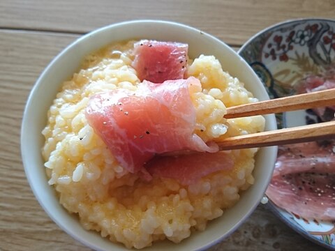 白ワインに合う〆の生ハム卵かけご飯